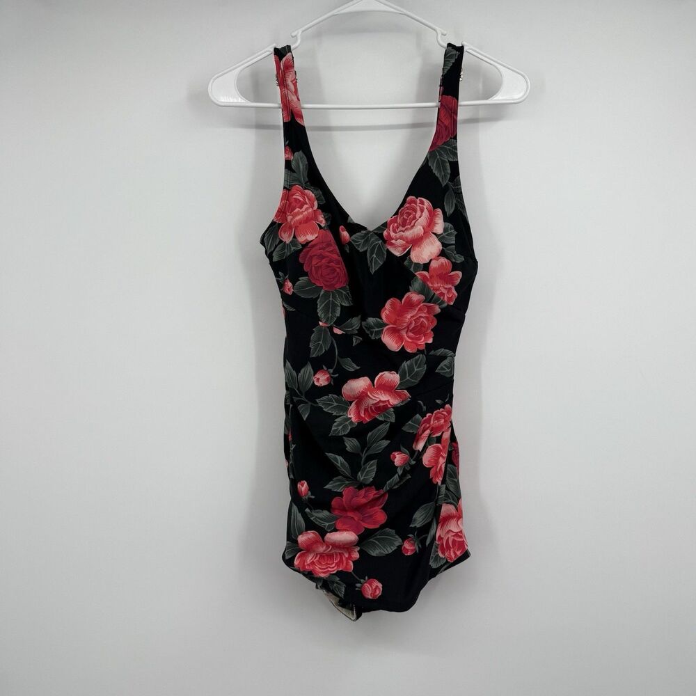 Womens Roxanne One Piece Floral Swimsuit Bra Sized 34C Hawaiian Cruise Vacation